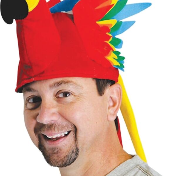 Plush Parrot Head Hat Thumbnail
